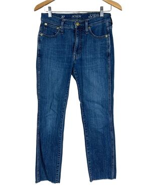 J. Crew 9” Vintage Slim Straight Blue Jeans Raw Hem WOMEN’S SIZE 27 Waist